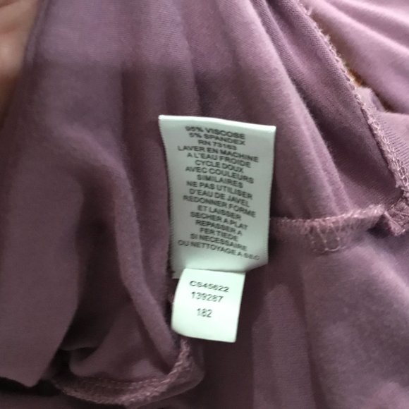 Cable & Gauge Purple Pleated Puff Shoulder Balloon Sleeve Casual Stretch Blouse - Picture 8 of 8